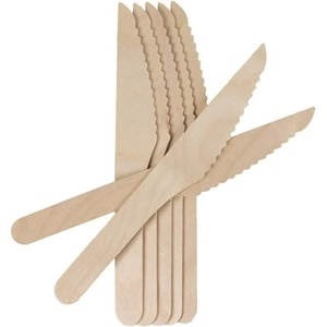 Couteau durable de 155 mm en bois de bouleau naturel pour les mariages, les anniversaires, les fêtes et la restauration, idéal pour servir les gâteaux et les pâtisseries - Product Image 1