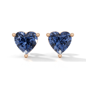 Heerani Jewels - Pendientes de Plata de Ley 925 Naturales, Clásicos, con Baño de Oro Rosa, Unisex, para Compromiso, Boda, con Forma de Corazón de Esmeralda - Product Image 1