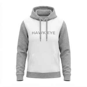 Sudadera con Capucha para Mujer, Diseño Color Block, Mezcla de Algodón, Tejido de Punto, Estilo Casual, Corte Regular, para Otoño, Gris y Blanco, Manga Larga - Product Image 6