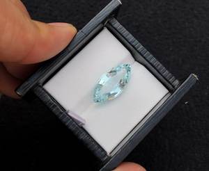 Aigue-marine naturelle taille marquise facettée bleue, pierre précieuse en vrac pour bague, pendentif, bijoux, pierre de naissance de mars, qualité excellente et rare - Product Image 2