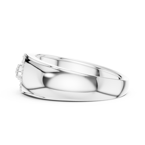 CLASSIC LAB GROWN Round CUT DIAMOND <b>RING</b> SET 18KT SOLID WHITE Gold RHODIUM PLATED LUXURY Engagement Wedding DAILY OFFICE USE <b>MEN</b> - Product Image 2