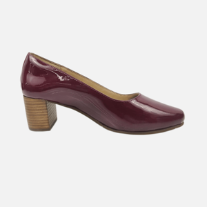 Escarpins formels pour femmes à enfiler, en cuir verni respirant, semelle extérieure en caoutchouc légère, bout fermé, talon moyen - Product Image 1