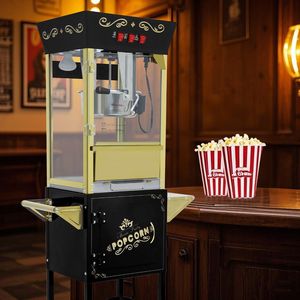 Carrello Vintage per Macchina Popcorn da 12oz con Pentola in Acciaio Inossidabile e Motore, Stile Cinema - Product Image 4