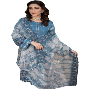 Women's Indian <b>Pakistani</b> Three Piece Saari <b>Dress</b> Heavy Embroidery Work Viscose <b>Eid</b> Sale <b>Pakistani</b> Indian Style Salwar Kameez - Product Image 1