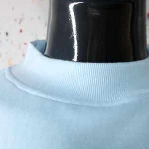 Sky blue <b>Mock</b> <b>Neck</b> Sweatshirt 100% wide <b>neck</b> Sweatshirt Finer Threads - Product Image 6