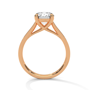 Anillo de oro rosa de 14 quilates con diamante de laboratorio, joyería lujosa con certificado GRA, estilo solitario sintético con diamantes engastados para chicas - Product Image 3
