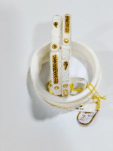 LISA JEWELLERS Brazalete de Concha Blanca de Oro Sólido de 22K, Joyería Tradicional Bengalí para Novia, Certificado BIS - Product Image 2
