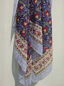 Cotton <b>Sarong</b> Pareo Beach Wrap Hand Block Print Bikini Cover Up Bohemian Lightweight Scarf for Women swimwear cover up - Product Image 3