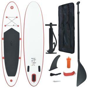 Ensemble de planche à pagaie gonflable rouge et blanc Accessoire de planche de surf SUP - Product Image 1