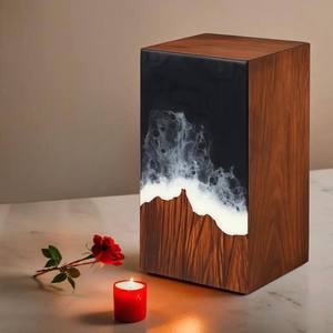 Wooden Cremation Urn Polished Tree Bark Memorial Keepsake Jar Tabletop <b>Ash</b> Container Custom Commemorative Decoration - Product Image 4