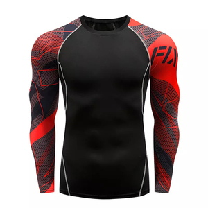 High Quality Custom Long Sleeve Rash Guard Performance <b>Compression</b> <b>Shirt</b> Four Way Stretch Gym Workout Sportswear - Product Image 5