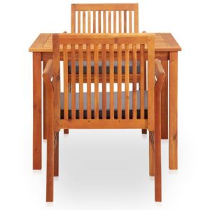 Conjunto de Comedor para Exterior con Estructura Marrón y Cojines Gris Oscuro para Jardín - Product Image 3
