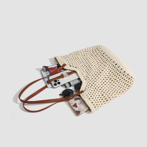 Hot Summer Eco-Friendly Seagrass <b>Bag</b> Paper Straw <b>String</b> Travel Beach <b>Bag</b> Handmade Beach Straw Woven Handbags for Women - Product Image 4