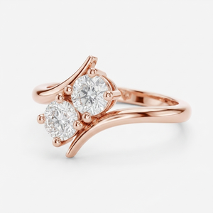 แหวนหมั้นเพชรรัสเซียทรงบริลเลียนต์ชุบทองคำขาว 14K สำหรับผู้หญิง ยี่ห้อ RIZTA JEWEL ได้รับการรับรองจาก IGI หรูหราสำหรับงานแต่งงาน - Product Image 3
