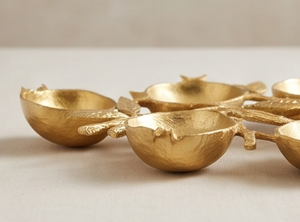 Cuencos de metal de alta calidad con forma de granada, perfectos para ensaladas, aperitivos, frutas y frutos secos, ideales para decorar la mesa de comedor. - Product Image 2