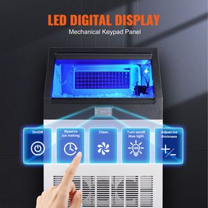 Macchina per il ghiaccio commerciale da cucina, a armadio, da 160 libbre/24H, produzione 80 cubetti di ghiaccio in 12-15 minuti - Product Image 3