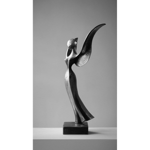 Figurine de ballerine en bronze, sculpture contemporaine faite à la main pour la décoration de table, salon, maison et hôtels. - Product Image 4