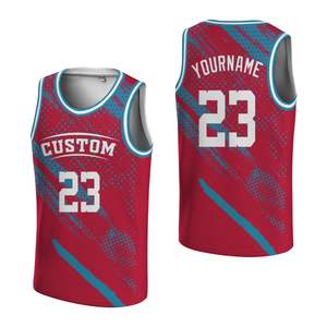 Camisetas de Baloncesto para Adultos al por Mayor de Sports World, Estampadas con Sublimación Completa, sin Mangas, Transpirables, de Secado Rápido, Color Rojo - Product Image 1