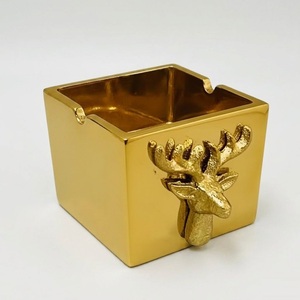 Cendrier en cuivre gravé à la main, design de luxe, vintage, porte-cigares et cigarettes en métal pour la décoration de la maison, du bureau, du patio extérieur - Product Image 2