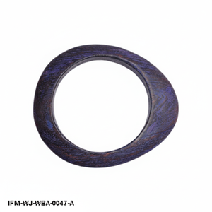 Bracelet en bois artisanal vintage, finition marbrée galaxie, bijou ethnique d'exception - Product Image 3