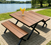 Ensemble table et chaises de bar haute d'extérieur en fer, durable et résistant à l'eau, pour jardins, plages, cours et hôtels