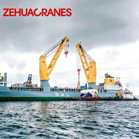 Grue à pédestal offshore pour charges lourdes 30 tonnes, entièrement hydraulique, avec arrêt d'urgence et indicateur de vent pour une opération maritime sécurisée