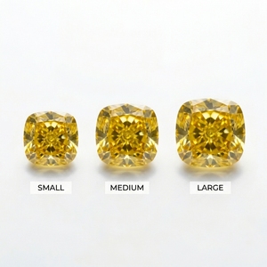 RCK Global 4ct <b>Cushion</b> Cut Lab Grown Diamond <b>Statement</b> Ring 9.0mm Fancy Vivid Canary Yellow CVD Loose Diamond VS1 Excellent - Product Image 5