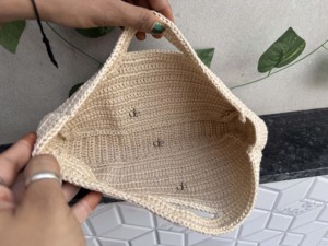 มาใหม่โครเชต์ฤดูร้อนชายหาดฟางกระเป๋าโบฮีเมียน Handmade ผู้หญิงคอลเลกชันสไตล์กระเป๋าหญ้าทะเลกระเป๋าสแควร์ - Product Image 6