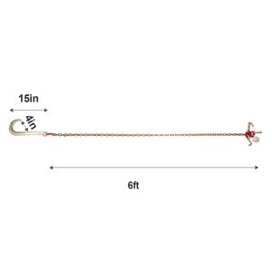 2 Pezzi Gancio a J G80 da 5/16'' x 6'' con Gambo Lungo 15'' per Catena di Traino, Capacità di Carico di Lavoro 5400 Libbre, Gancio a Grappolo RTJ - Product Image 4