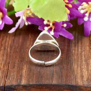 Beautiful Triangle Shape <b>Cubic</b> <b>Zirconia</b> White Gemstone <b>Ring</b> Handmade 925 Sterling <b>Silver</b> Bohemian <b>Ring</b> Jewelry Gift for Her - Product Image 2