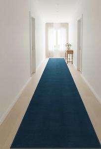 Alfombra Rectangular de Lana Premium Hecha a Mano, de Lujo, Azul Liso, Suave, Moderna, Lavable, Antideslizante, Acolchada, de Pelo Medio y Grueso para el Hogar - Product Image 2