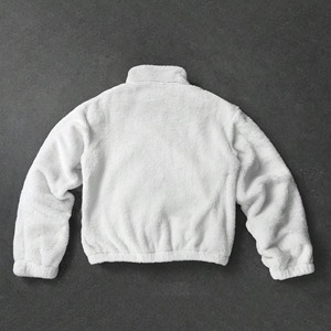 Veste bomber en polaire doublée de sherpa blanc, fermeture éclair, col montant, avec patch étoile, pour un usage décontracté - Product Image 6