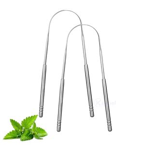 Ensemble de gratte-langue réutilisables en acier inoxydable pour l'hygiène buccale quotidienne, haleine fraîche, outil de nettoyage de la langue - Product Image 1