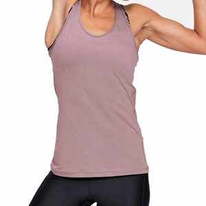 <b>Women</b> Solid Color Crew Neck <b>Tank</b> <b>Top</b> Breathable Knitted Jersey <b>Wool</b> Sporty Style Regular Length Casual Wear Front Logo - Product Image 1
