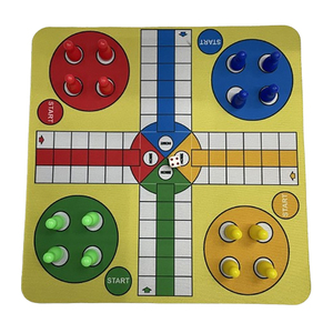 Jeu de stratégie Ludo portable et pliable, jeu de société classique, idéal pour les voyages, coffret cadeau, style échiquier - Product Image 5