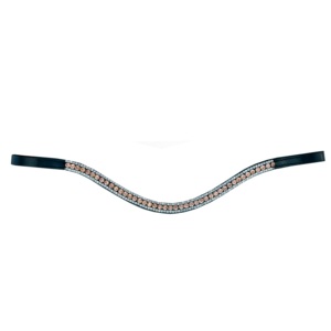 Brida para Caballo de Cuero Vegetal Teñido en Tambor (D.D) de Calidad Premium, con Banda Frontal Acolchada Suave y Cristales, Equipo Ecuestre - Product Image 2