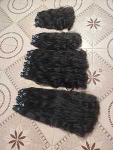 Extensiones de Cabello Humano Remy Indio Negro, Doble Trama a Máquina, Cabello Virgen a Granel, Ondulado Profundo, Grado Superior para Pelucas y Salones - Product Image 1
