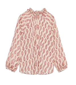 Blusa de Satén para Mujer, Diseño Único y de Lujo, Camisa Estampada Rosa, Tela Elegante y de Alta Calidad - Product Image 2