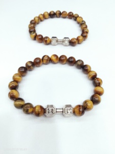 Nouveau Bracelet Perles Haltères Géométriques Sculptées et Gravées à la Main en Agate Écologique, Vente Chaude Transfrontalière, Anniversaire - Product Image 5
