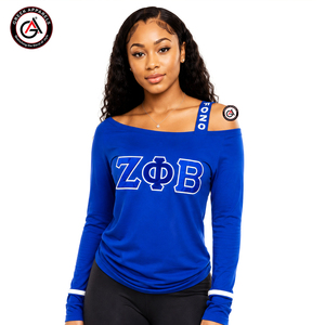 เสื้อครอปปักลาย Zeta Phi Beta Finer Womanhood ผ้าฝ้ายสำหรับฤดูหนาว ไซส์พลัส ระบายอากาศได้ดี แห้งเร็ว สำหรับชมรมนักศึกษาหญิง - Product Image 4