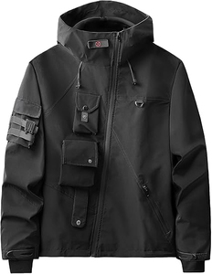 men techwear jacket with utility design suitable for casual and active lifestyles mens techwear jacket with simple style - Product Image 1