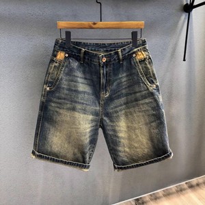 Shorts en jean pour hommes en gros, prix d'usine, bords bruts, style streetwear, étiquette personnalisée pour marques de mode - Product Image 1