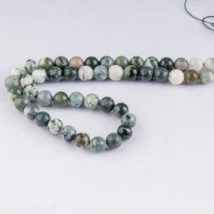 Natural <b>Moss</b> Agate 8mm Round Gemstone Loose Beads Polished Strand for Jewelry Making Wholesale - Product Image 2