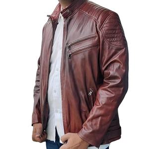 Veste en cuir pour homme avec protection moto en plastique de qualité supérieure, prix de gros, service OEM, logo personnalisé - Product Image 1