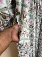 Robe longue bohème grande taille pour femme, imprimé floral, 100% coton, écologique, techniques de broderie hippie, décontractée avec pompons