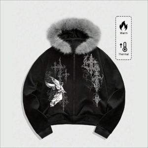 Sweat à capuche épais en molleton pour homme, coupe oversize à épaules tombantes, avec logo personnalisé brodé, en coton uni, style streetwear décontracté, fermeture éclair, collection automne - Product Image 1