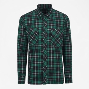 2026 Custom Embroidery Logo <b>Men</b> Heavyweight <b>Flannel</b> <b>Shirts</b> Plaid Polyester Cotton <b>Flannel</b> <b>Shirt</b> - Product Image 2