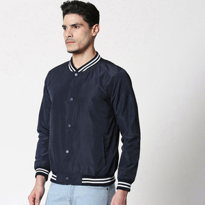 2026 New Arrival Custom Men's Varsity Satin <b>Jacket</b> Breathable Sustainable Stand High Street <b>White</b>/Blue Team Sports <b>Jacket</b> OEM - Product Image 3