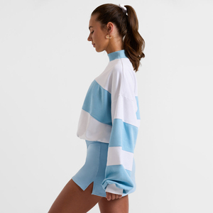 Sudadera de algodón reversible de cuello alto para mujer, talla grande, con forro polar, estampado de logo, estilo oversize, superventas - Product Image 3