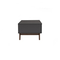 Mesa de Centro Moderna y Duradera de Estilo Clásico en Negro, Marca MANDO, Fabricada con Tablero Laminado, Rectangular, para Sala de Estar, Mueble para el Hogar, 1 Año de Garantía